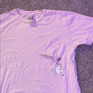 light pink rip n dip cat pocket tee